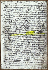 Acte creusets. Année 1584. Zamora Provincial Archives Historiques.